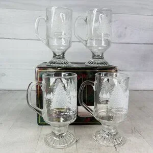 Luminarc | Dining | Luminarc Through The Woods Footed Irish Coffee Clear Oz Glass  Mugs Set 4 New | Poshmark